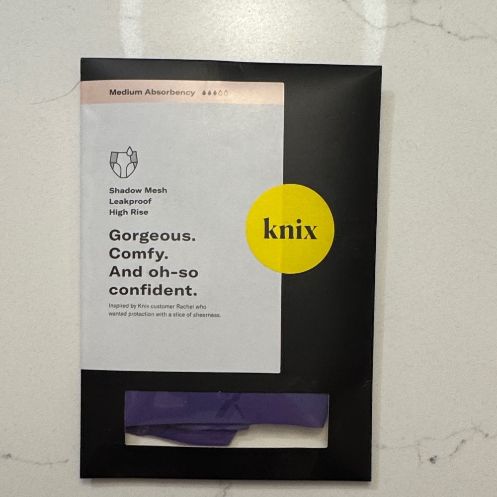 Knix Shadow Mesh Leakproof High Rise Underwear in Purple